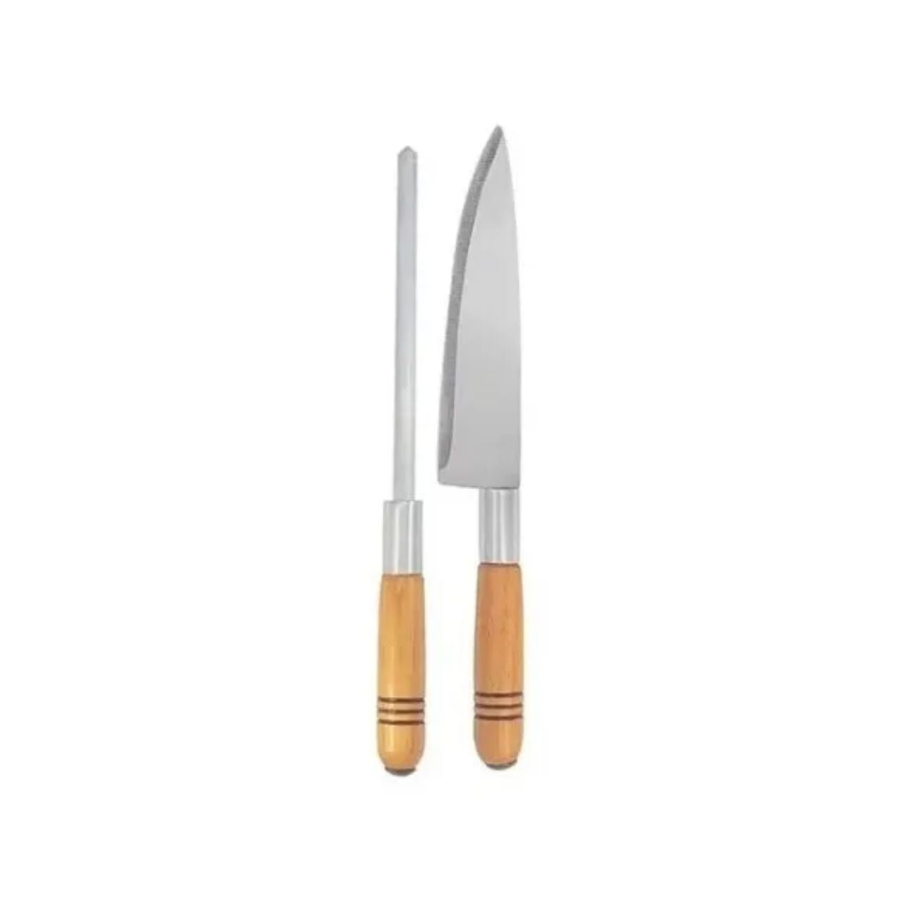 Set Asador cuchillo y Chaira Mango Madera - Be-eme Tienda Online