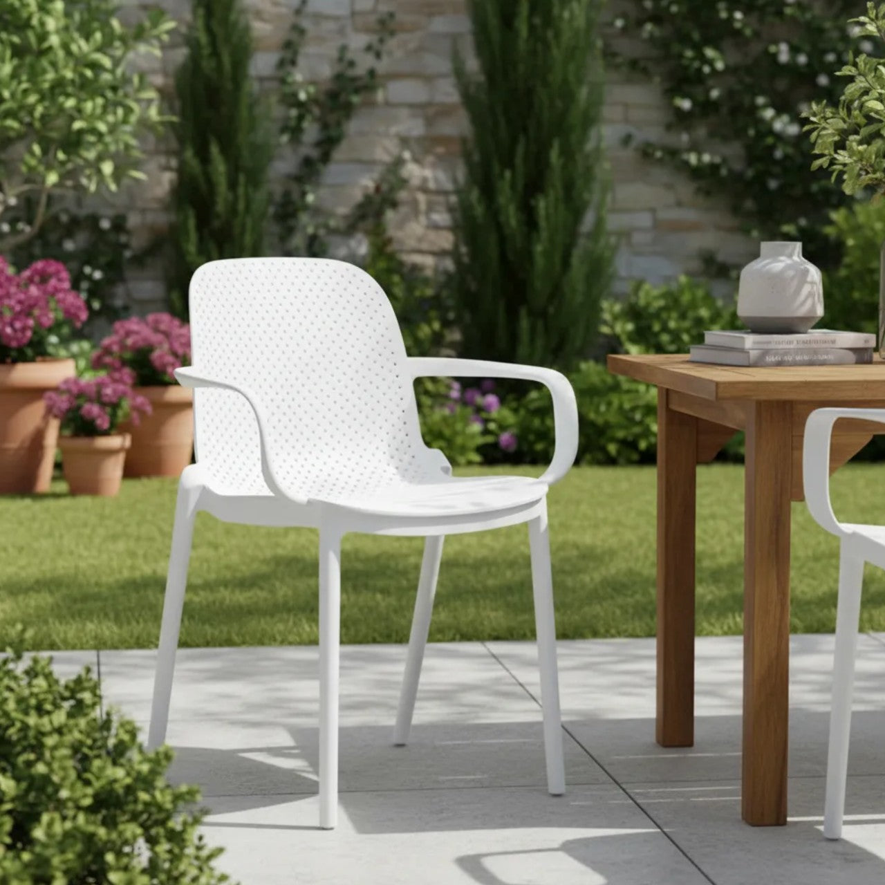 Silla Berlin C/Posabrazos Blanco 40x57x81 cm - Be-eme Tienda Online