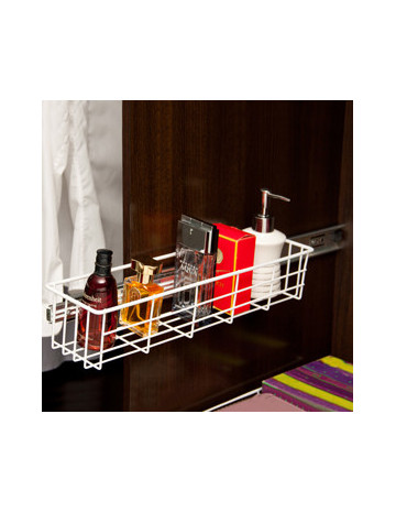 Cajon extraible para puerta blanco chico 12x8x45 cm