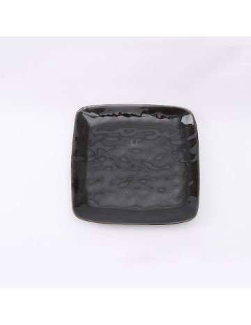 Plato ceramica cuadrado Toscane negro 25 cm