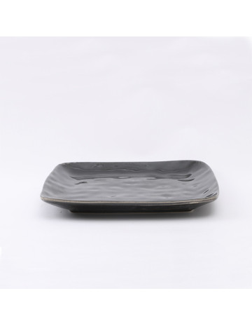 Plato ceramica cuadrado Toscane negro 25 cm 2