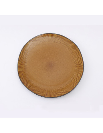 Plato ceramica Tavola terracota/gris 25 cm
