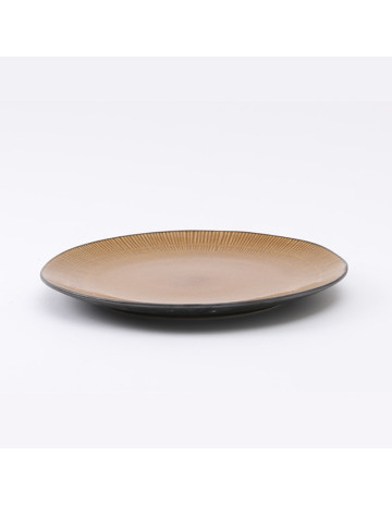 Plato ceramica Tavola terracota/gris 25 cm 2