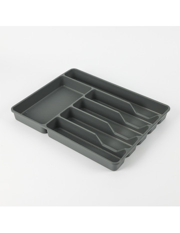 Cubiertera gris polipropileno 6 divisiones 46x33x4,5 cm