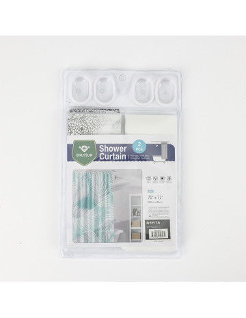 Cortina de baño con forro y aros PVC 180x180 cm