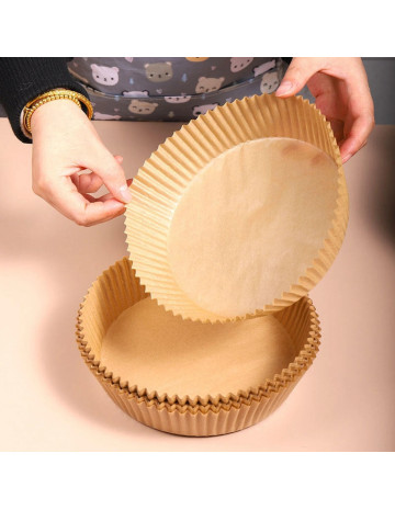 Molde papel freidora de aire descartable pack 100 uni 20 cm