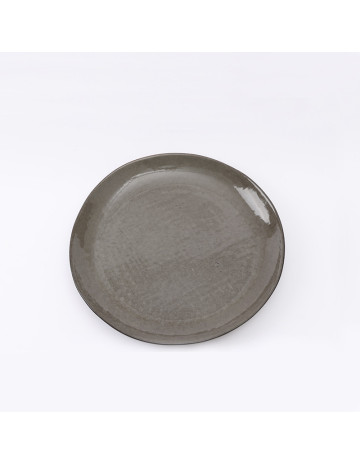 Plato ceramica Alseseca marron 28 cm