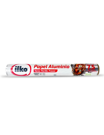 Papel Aluminio Rollo Pliego 7.5Mts ILKO