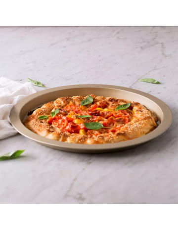 Molde pizzero antiadherente gold non stick 32 cm ILKO