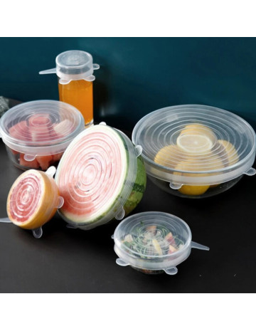 Tapas de silicona reutilizables pack x6 unidades 2