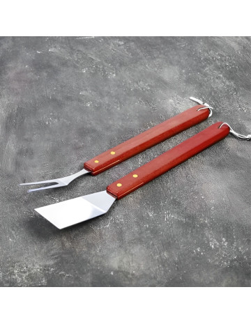 Tenedor + palita parrillero 33 cm