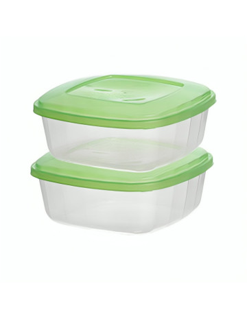 Herméticos plasticos x2 cuadrados 19x8 cm