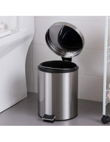 Papelera con pedal Acero Inoxidable gris 3 Lts 2