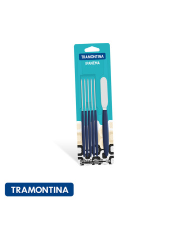 Juego 6 espatulas de untar manteca azul