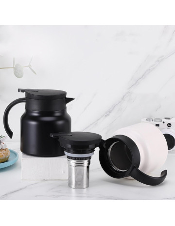 Jarra termica acero con infusor blanca 1 lts