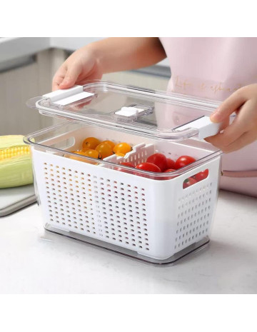 Hermetico organizador para alimentos acrílico 24x17x7cm