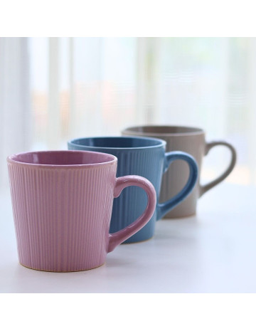 Taza recta lineas colores surtidos 9,5x9 cm