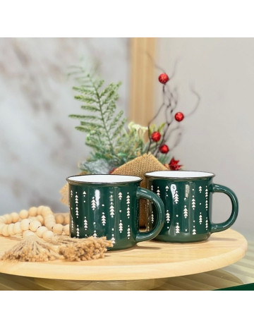 Taza navidad roja/verde 300 ml 2
