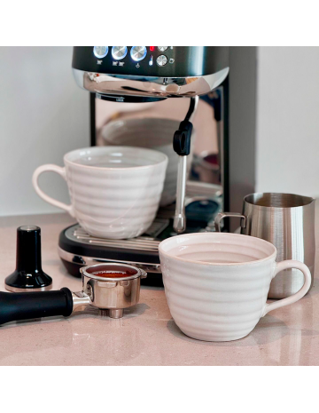 Taza ceramica lineas capuchino 400 ml