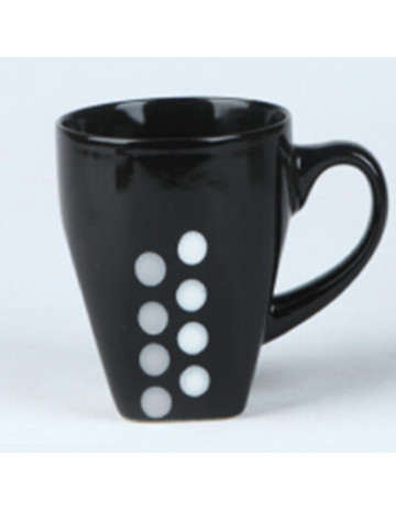Taza ceramica circulos negra 300 ml