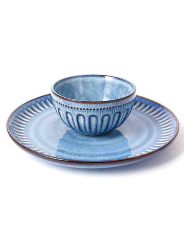 Plato postre ceramica Marino azul 20 cm 2