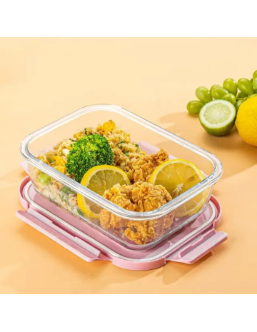 Hermetico cuadrado vidrio borosilicato 1040 ml