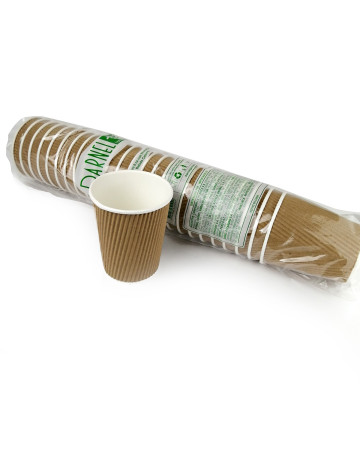 Vaso de papel bebidas calientes c/tapa x25 unidades 8 OZ