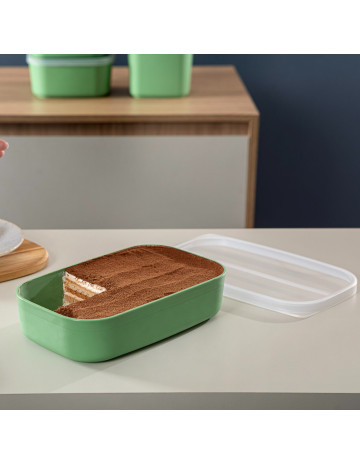 Hermetico rectangular tramontina verde 1,7 lts