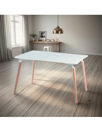 Mesa Eames Comedor Rectangular 1.20x0.80 Con Patas De Madera 2