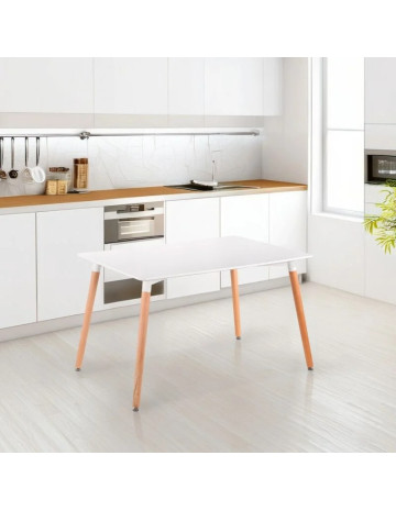 Mesa Eames Comedor Rectangular 1.20x0.80 Con Patas De Madera