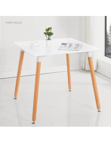 Mesa eames cuadrada mdf y patas de madera 80x80 cm