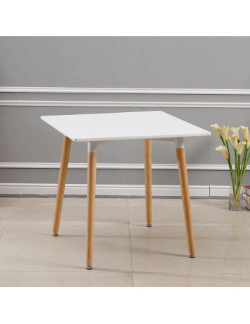 Mesa eames cuadrada mdf y patas de madera 80x80 cm 2