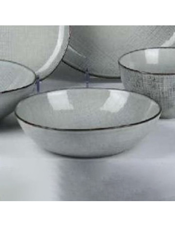 Plato hondo tipo bowl ceramica gris Katori 24x6 cm 2