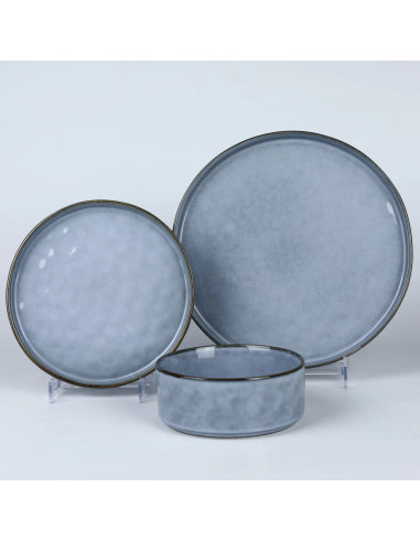 Plato ceramica celeste Monaco 26 cm