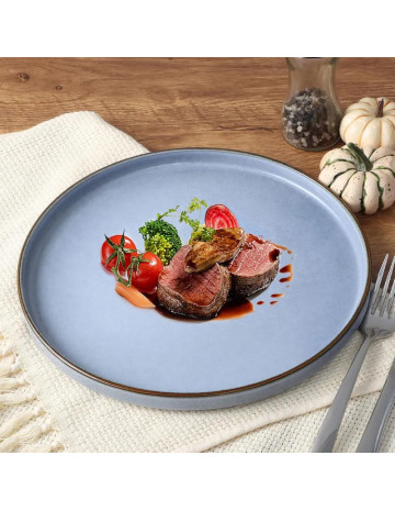 Plato ceramica celeste Monaco 26 cm