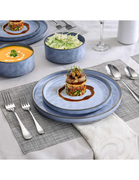 Plato ceramica celeste Monaco 26 cm