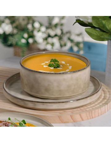 Bowl recto ceramica beige Monaco 14x5,5 cm