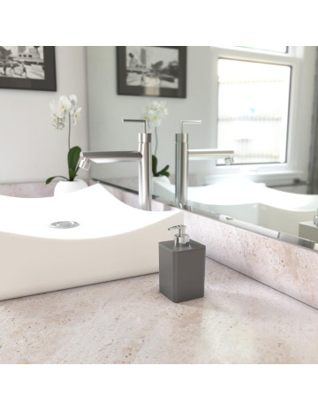 Dispensador de jabon líquido smile gris 350 ml 2