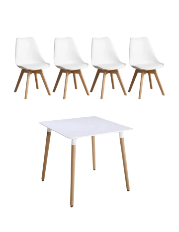 Juego de comedor Eames  Mesa cuadrada + 4 Sillas Eames... 2