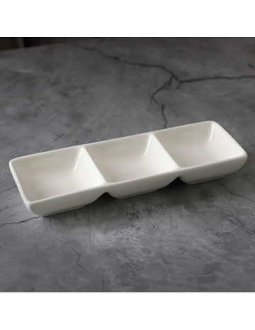 Deep triple de melamina blanca