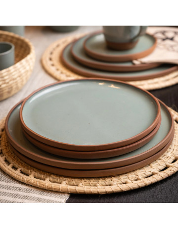 Plato cerámica Verde Opaco 21cm
