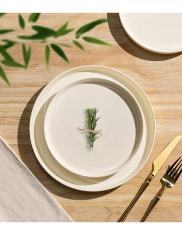 Plato cerámica beige Line 20cm