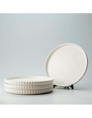 Plato cerámica beige Line 26cm