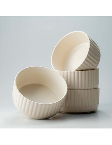 Bowl cerámica beige Line 15,5x7,5cm