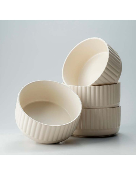 Bowl cerámica beige Line 15,5x7,5cm
