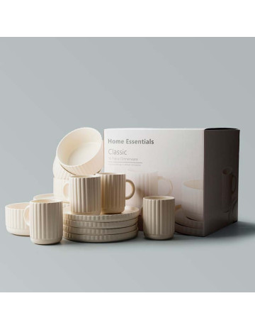 Bowl cerámica beige Line 15,5x7,5cm 2