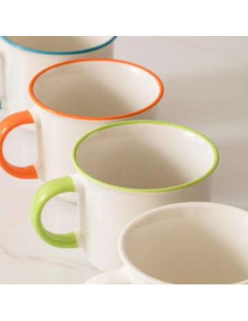 Taza de cerámica Borde color 400ml