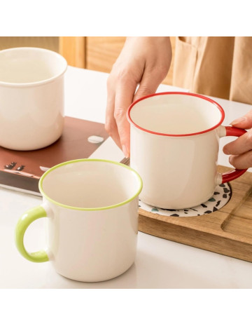 Taza de cerámica Borde color 400ml 2