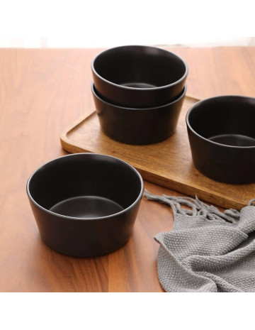 Bowl cerámica negro liso 15x7,5