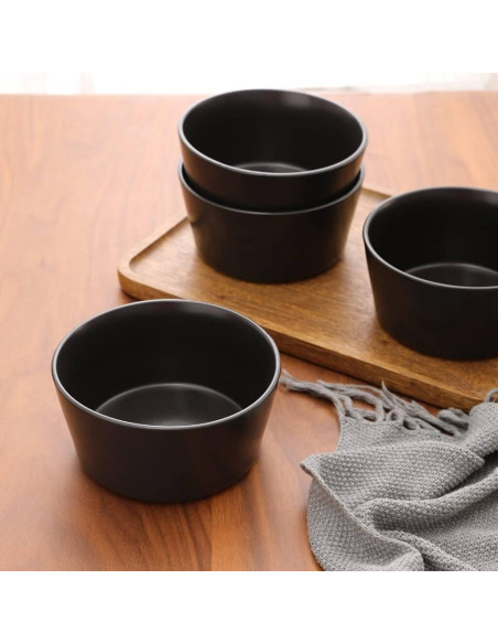 Bowl cerámica negro liso 15x7,5